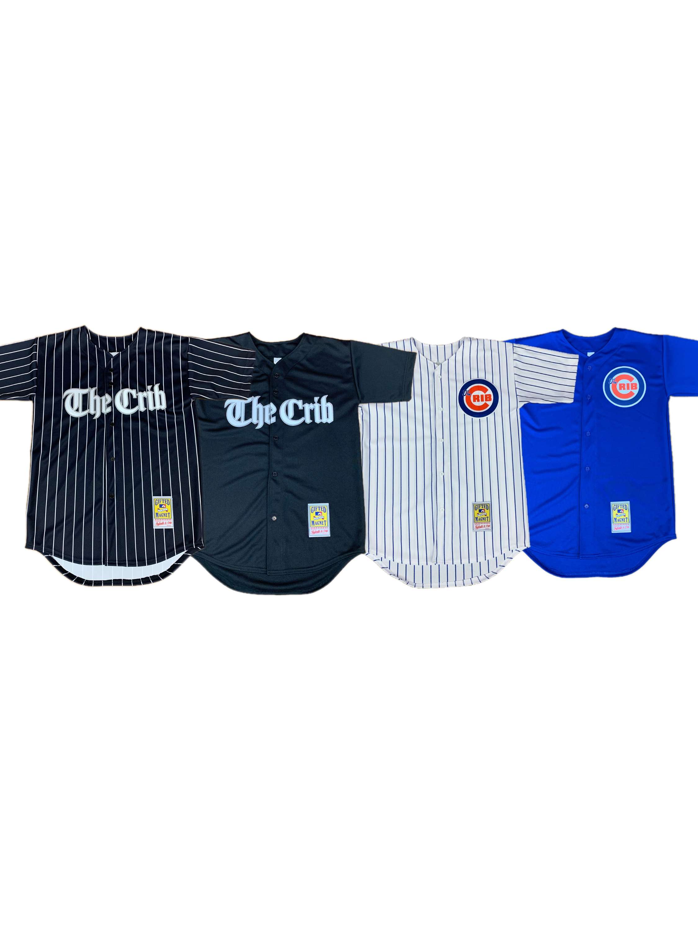 The Crib® Wrigley Jersey - WHITE w/ Blue Pinstripes
