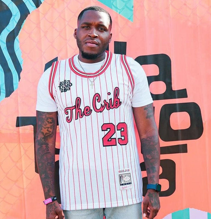 Basketball Jersey (CUSTOM) - WHITE w/ Red Pinstripes