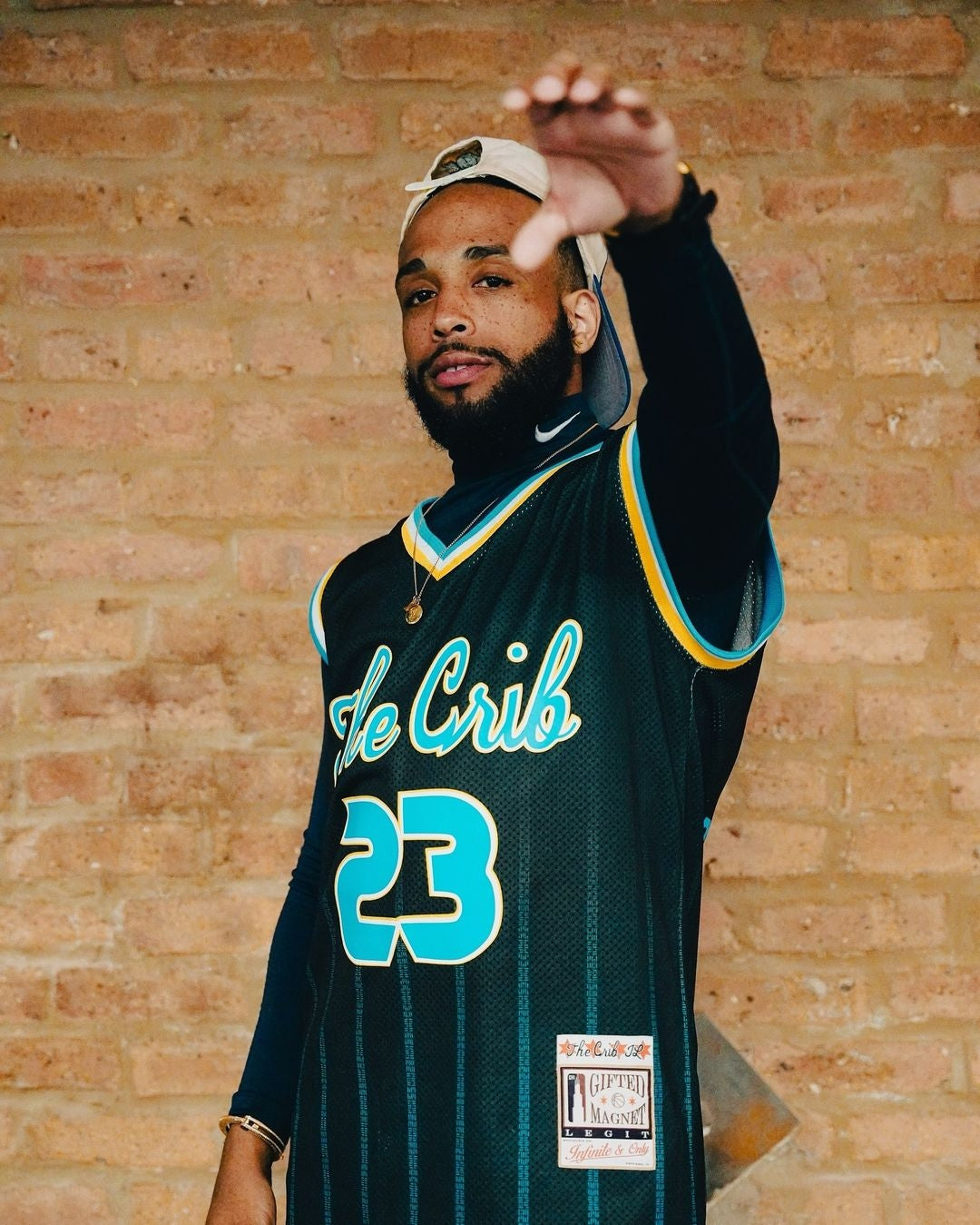 Fyetown™ Basketball Jersey (CUSTOM) - BLACK w/ Blue Pinstripes