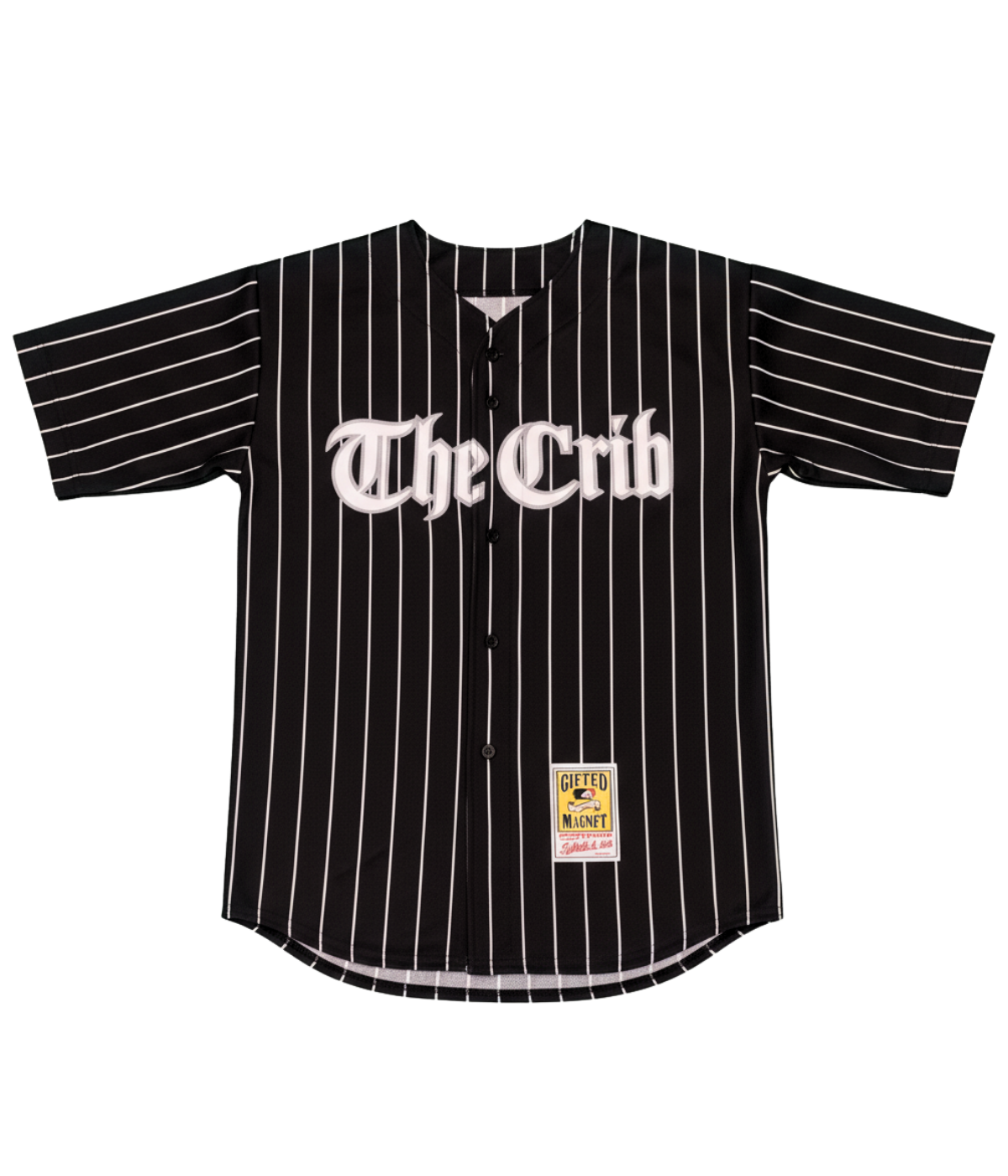Comiskey Baseball Jersey (CUSTOM) - BLACK w/ White Pinstripes