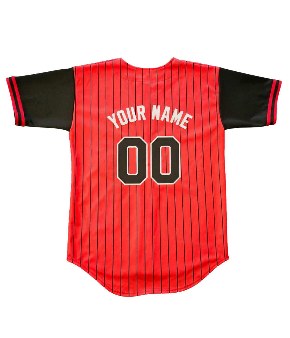 CrossBred Baseball Jersey (CUSTOM) - RED w/ Black Pinstripes