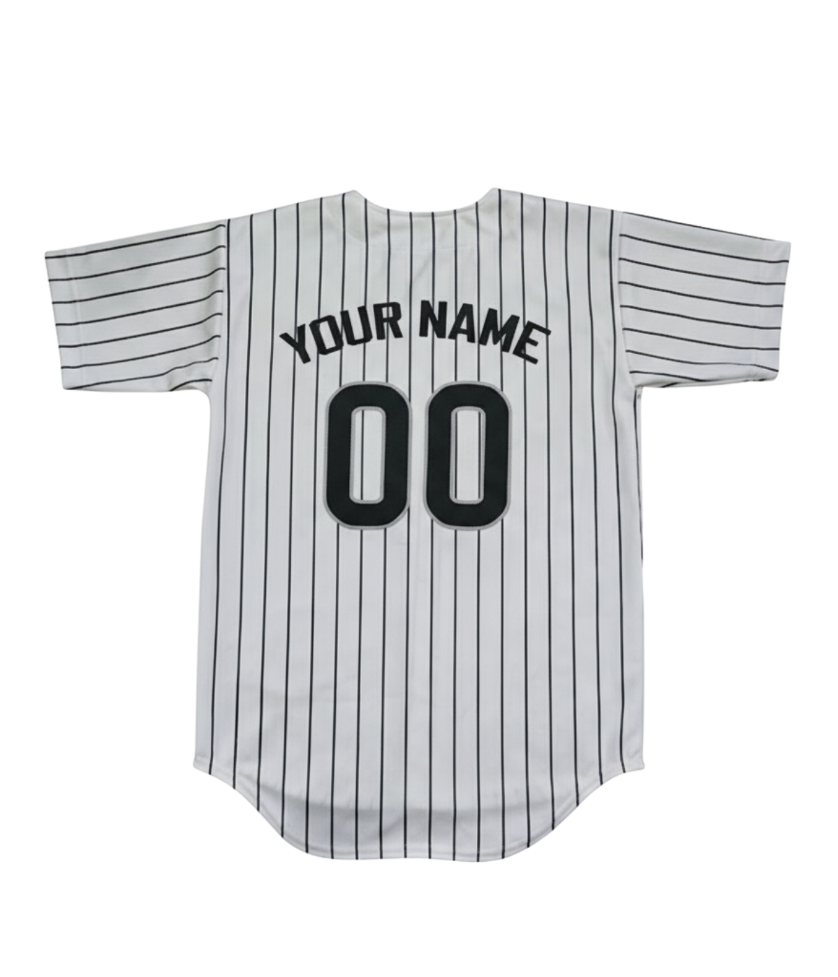 Comiskey Baseball Jersey (CUSTOM) - WHITE w/ Black Pinstripes