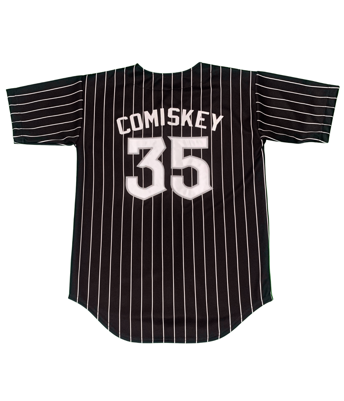 The Crib® Comiskey Jersey - BLACK w/ White Pinstripes