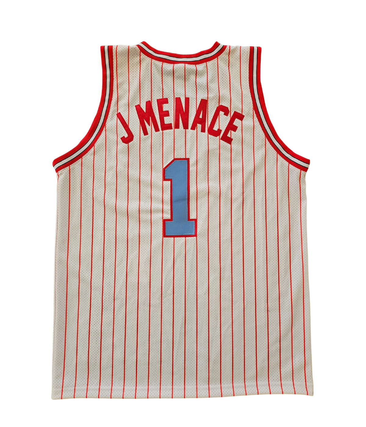 Basketball Jersey (CUSTOM) - WHITE w/ Red Pinstripes