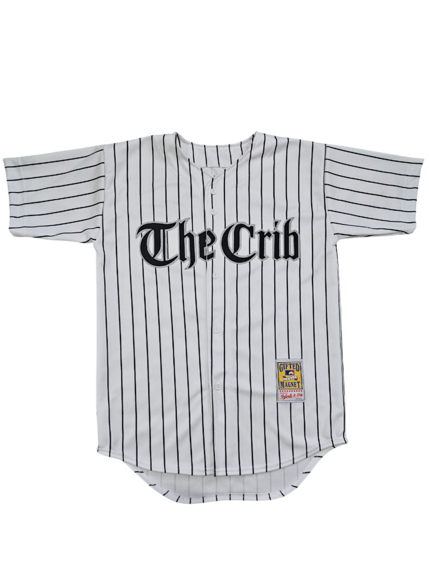 The Crib® Comiskey Jersey - WHITE w/ Black Pinstripes