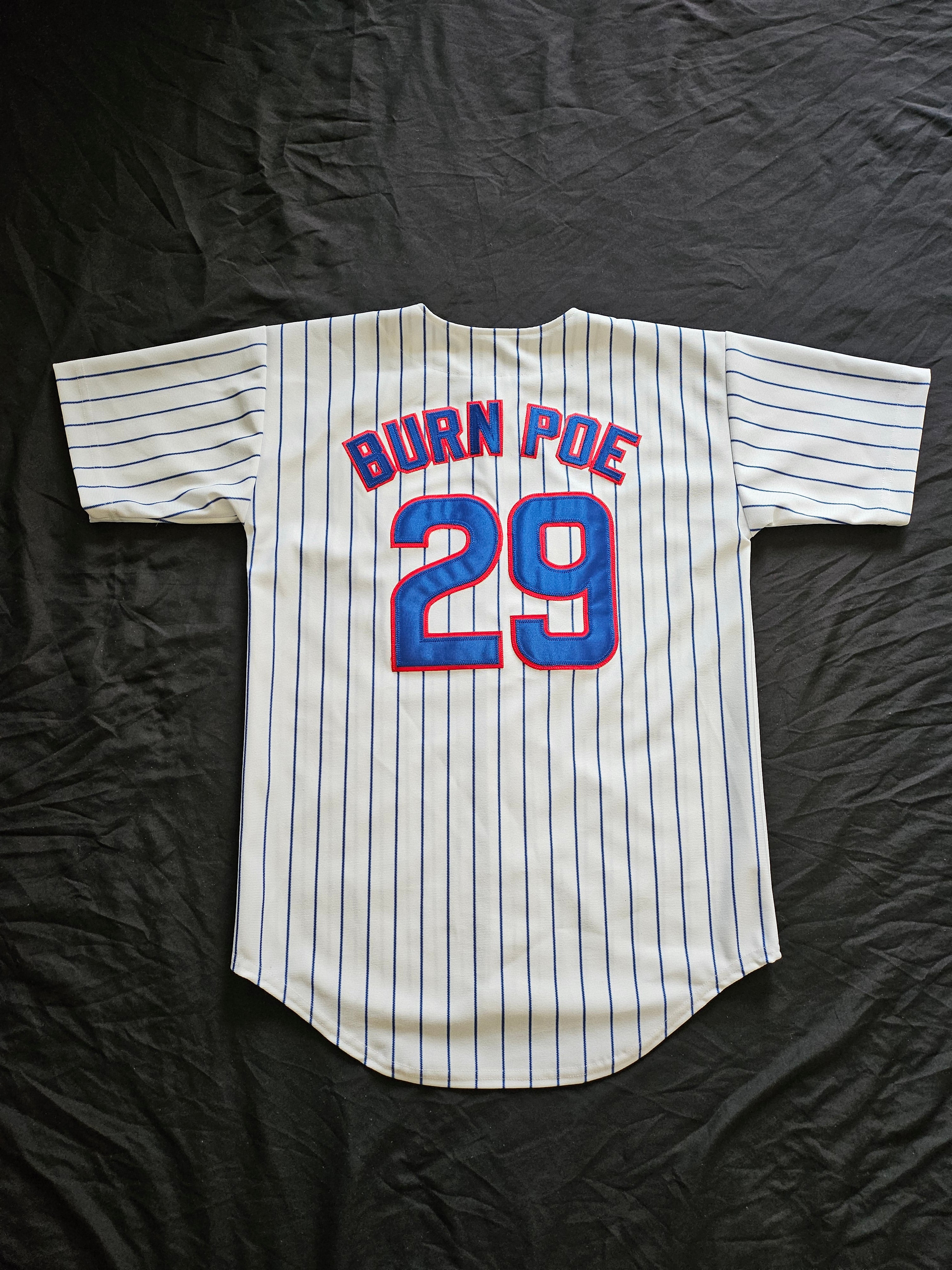The Crib® Wrigley Jersey - WHITE w/ Blue Pinstripes