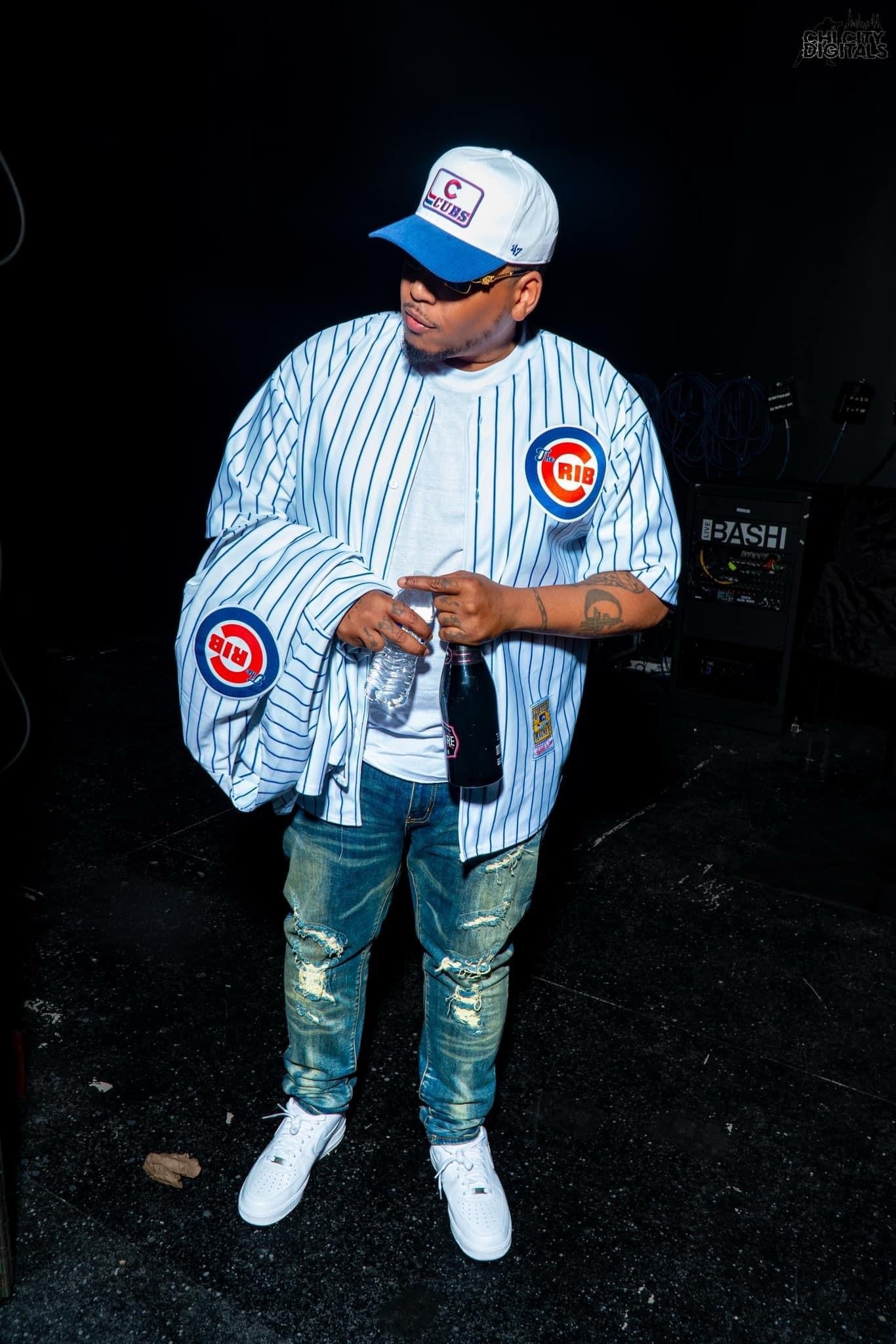 The Crib® Wrigley Jersey - WHITE w/ Blue Pinstripes