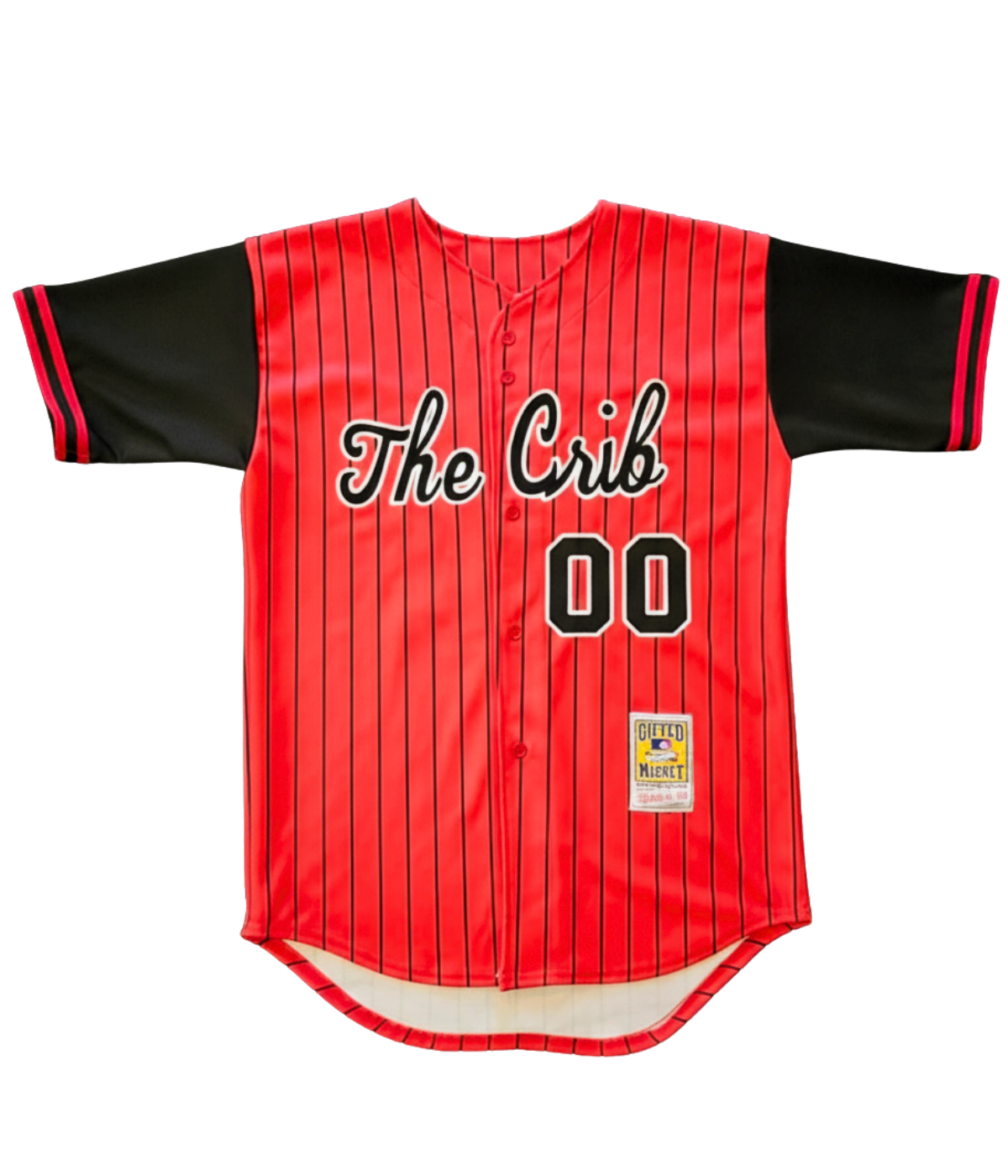 CrossBred Baseball Jersey (CUSTOM) - RED w/ Black Pinstripes