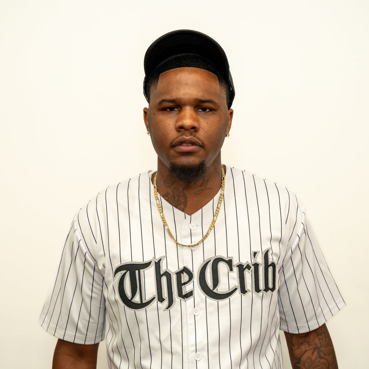 Comiskey Baseball Jersey (CUSTOM) - WHITE w/ Black Pinstripes