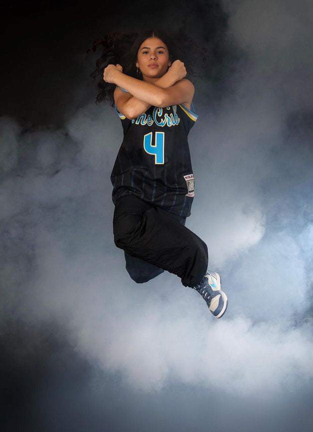 Fyetown™ Basketball Jersey (CUSTOM) - BLACK w/ Blue Pinstripes